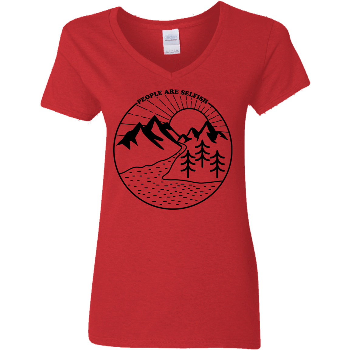 T-Shirts Red / S Nature vs. People Women's V-Neck T-Shirt