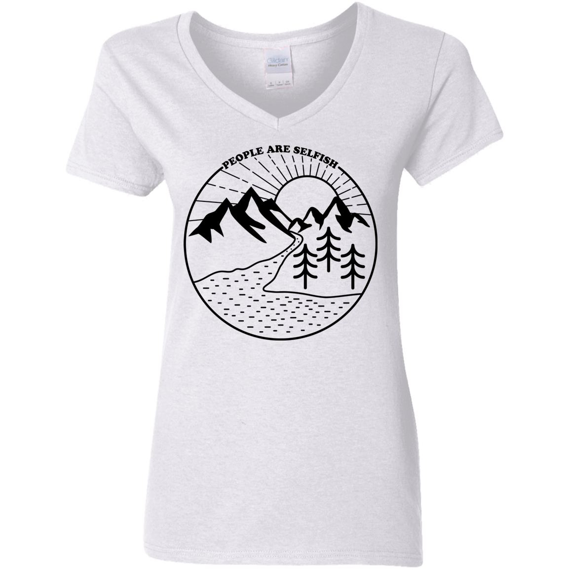 T-Shirts White / S Nature vs. People Women's V-Neck T-Shirt