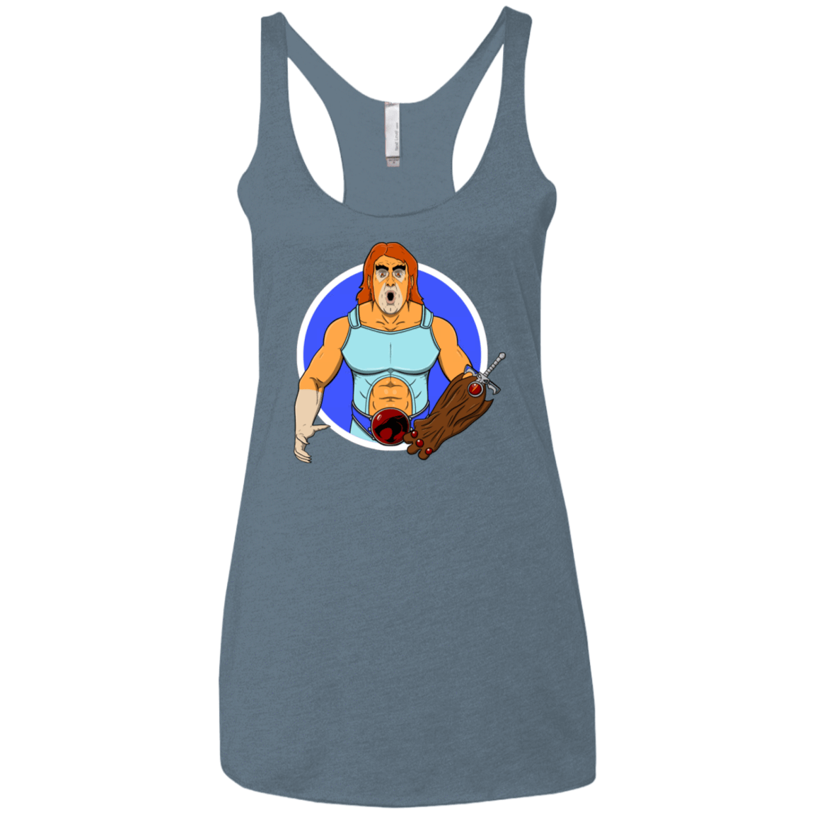 T-Shirts Indigo / X-Small Natureboy Woooo Women's Triblend Racerback Tank