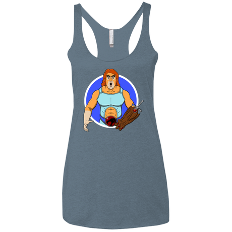 T-Shirts Indigo / X-Small Natureboy Woooo Women's Triblend Racerback Tank