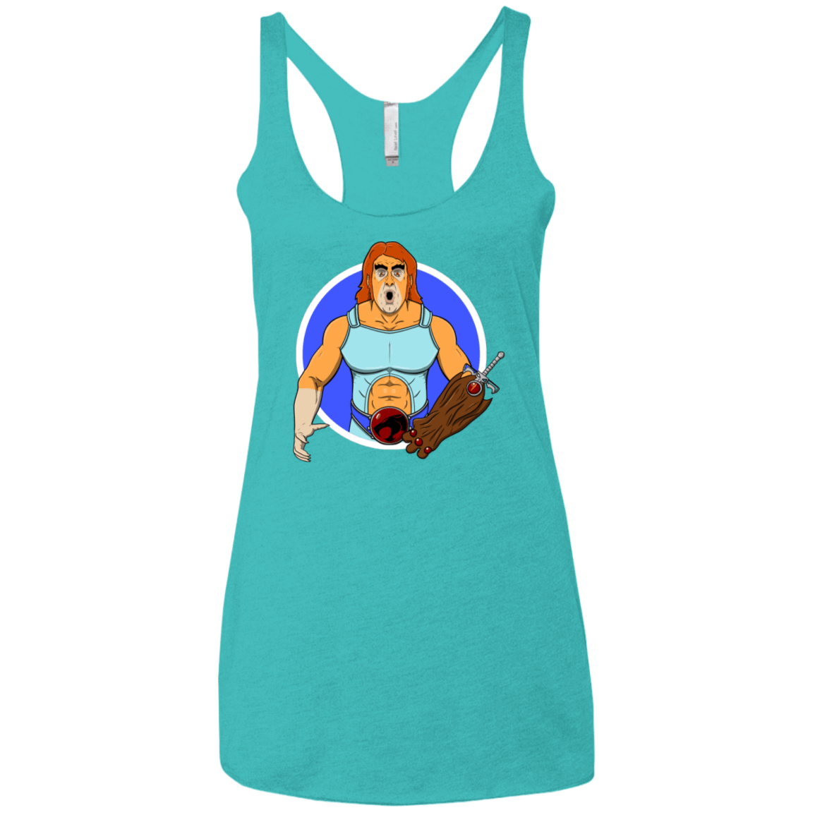 T-Shirts Tahiti Blue / X-Small Natureboy Woooo Women's Triblend Racerback Tank