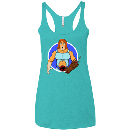 T-Shirts Tahiti Blue / X-Small Natureboy Woooo Women's Triblend Racerback Tank