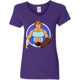 T-Shirts Purple / S Natureboy Woooo Women's V-Neck T-Shirt