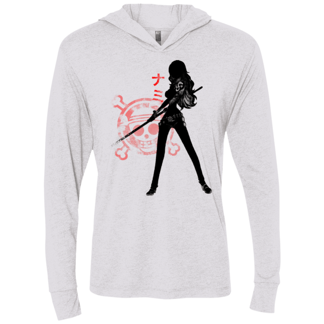 T-Shirts Heather White / X-Small Navigator Triblend Long Sleeve Hoodie Tee