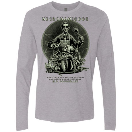 T-Shirts Heather Grey / Small Necronomicook Men's Premium Long Sleeve