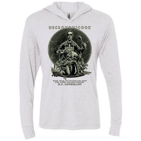 T-Shirts Heather White / X-Small Necronomicook Triblend Long Sleeve Hoodie Tee