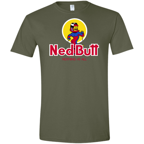 T-Shirts Military Green / S Ned Butt Men's Semi-Fitted Softstyle