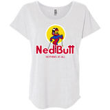 T-Shirts Heather White / X-Small Ned Butt Triblend Dolman Sleeve