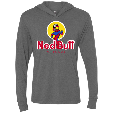 T-Shirts Premium Heather / X-Small Ned Butt Triblend Long Sleeve Hoodie Tee