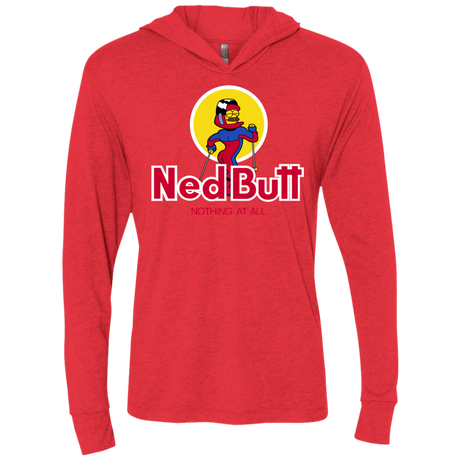 T-Shirts Vintage Red / X-Small Ned Butt Triblend Long Sleeve Hoodie Tee