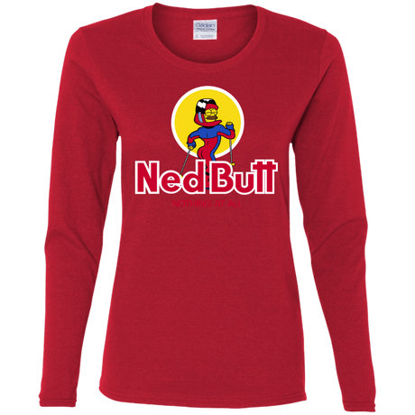 T-Shirts Red / S Ned Butt Women's Long Sleeve T-Shirt