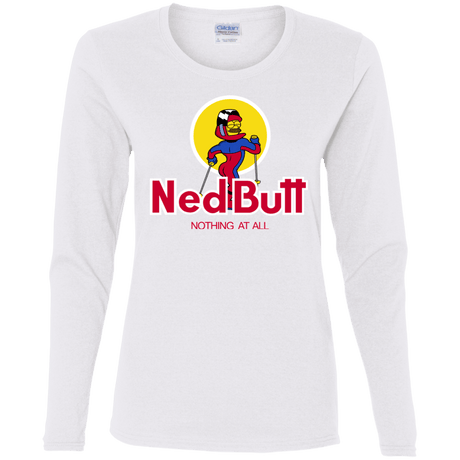 T-Shirts White / S Ned Butt Women's Long Sleeve T-Shirt