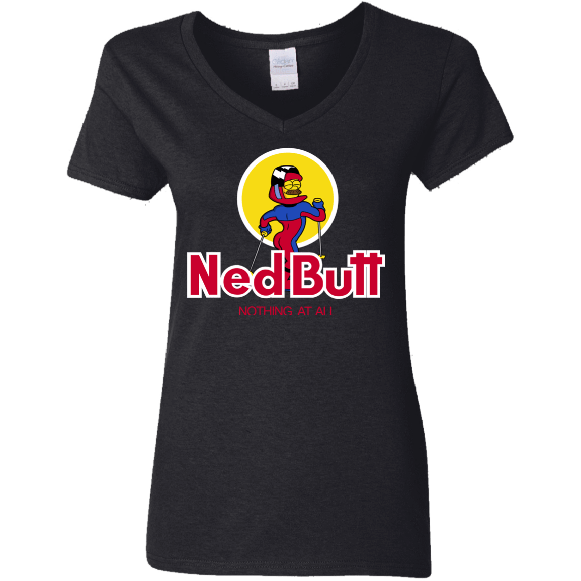 T-Shirts Black / S Ned Butt Women's V-Neck T-Shirt