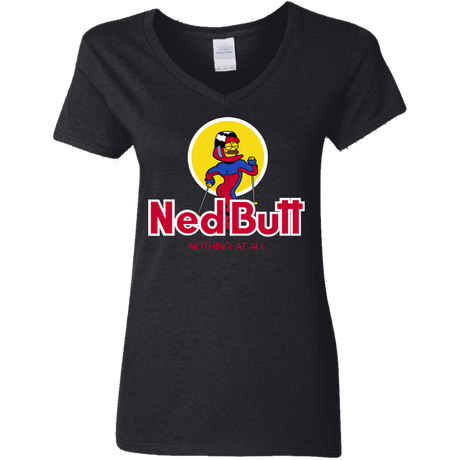 T-Shirts Black / S Ned Butt Women's V-Neck T-Shirt