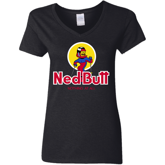 T-Shirts Black / S Ned Butt Women's V-Neck T-Shirt