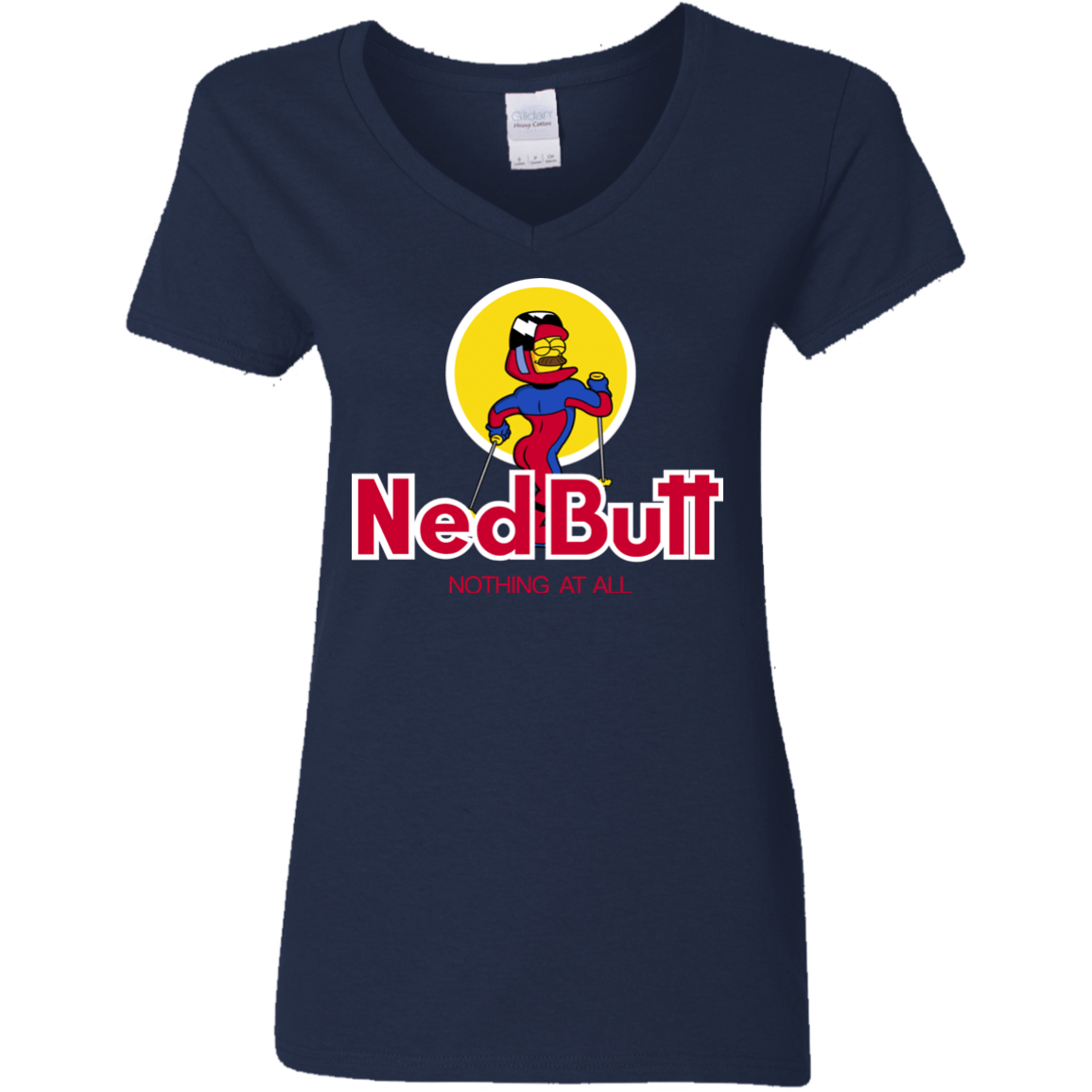 T-Shirts Navy / S Ned Butt Women's V-Neck T-Shirt