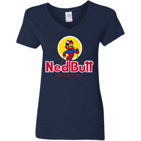 T-Shirts Navy / S Ned Butt Women's V-Neck T-Shirt