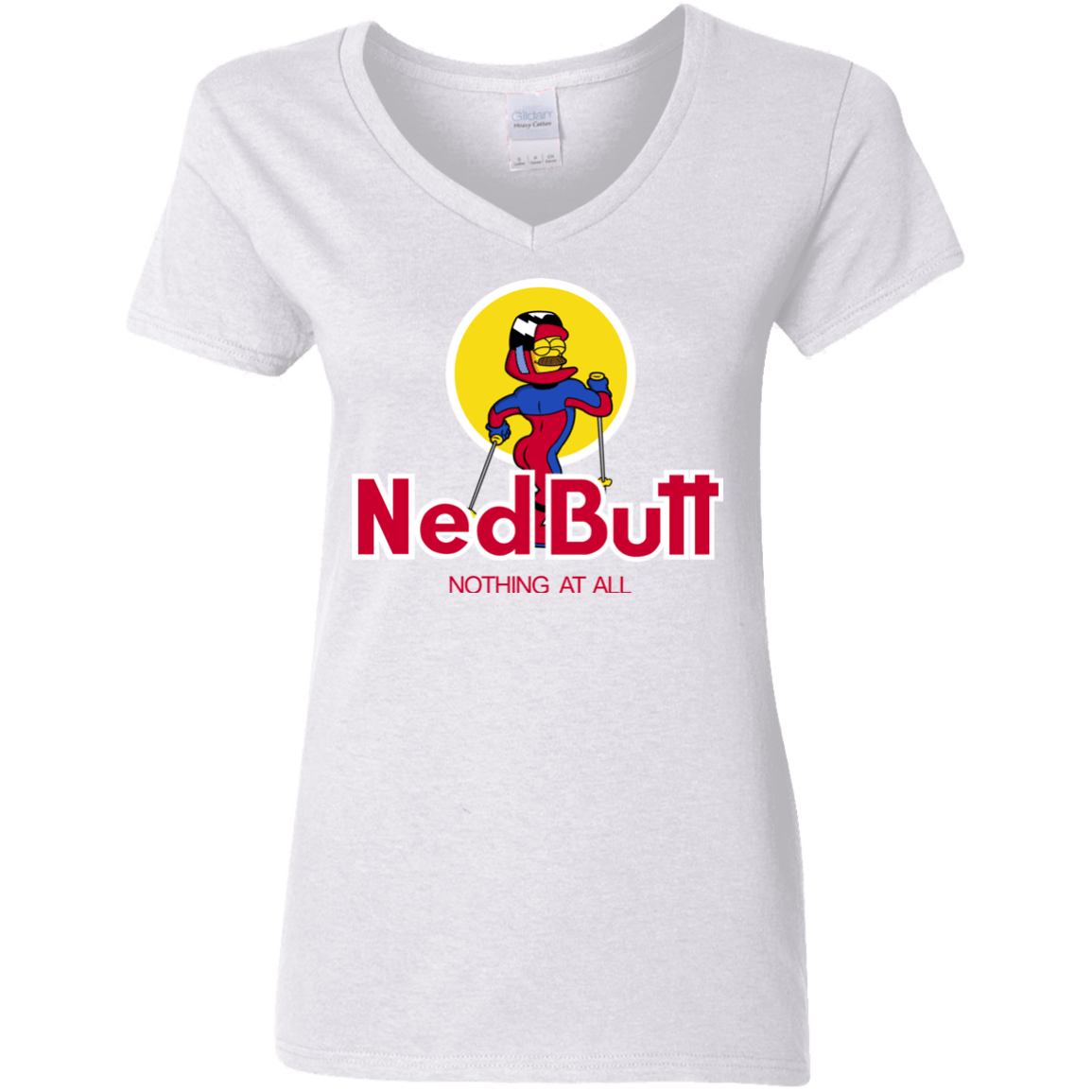 T-Shirts White / S Ned Butt Women's V-Neck T-Shirt