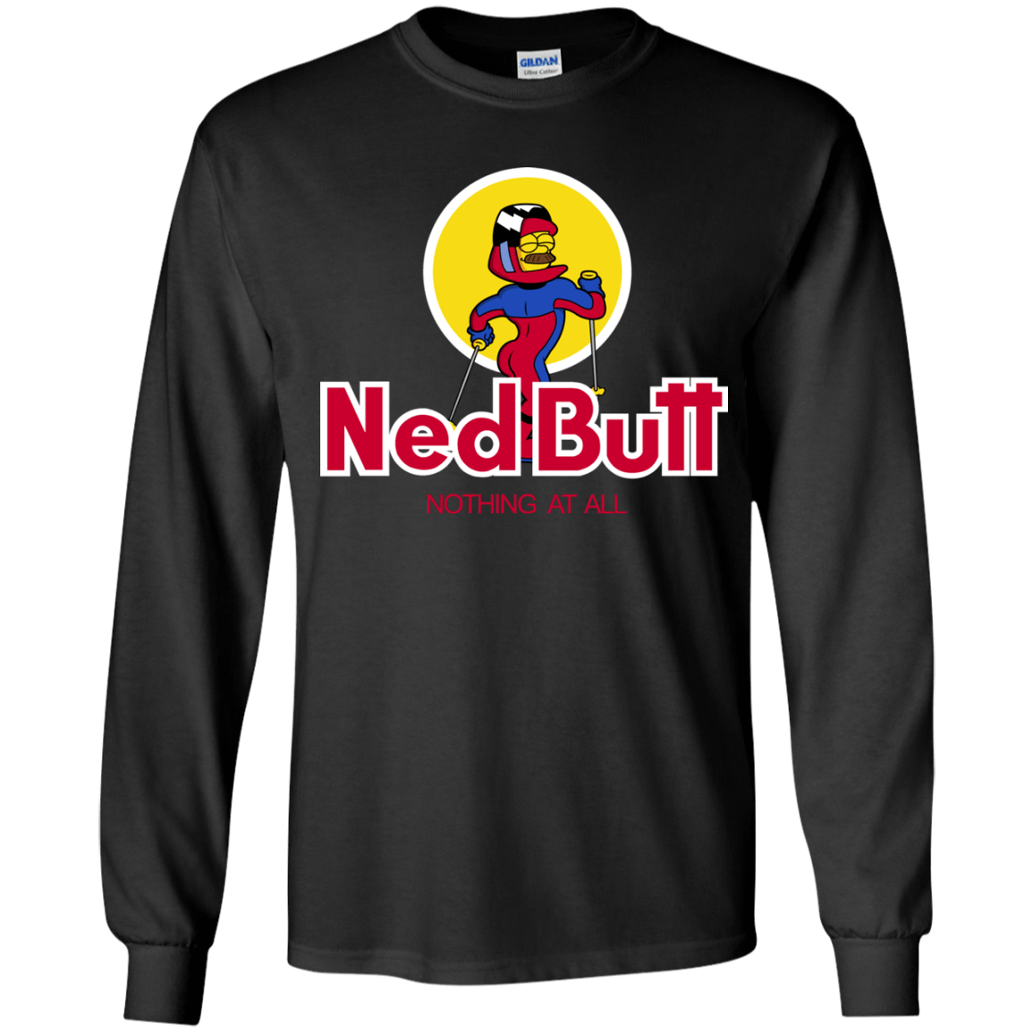 T-Shirts Black / YS Ned Butt Youth Long Sleeve T-Shirt