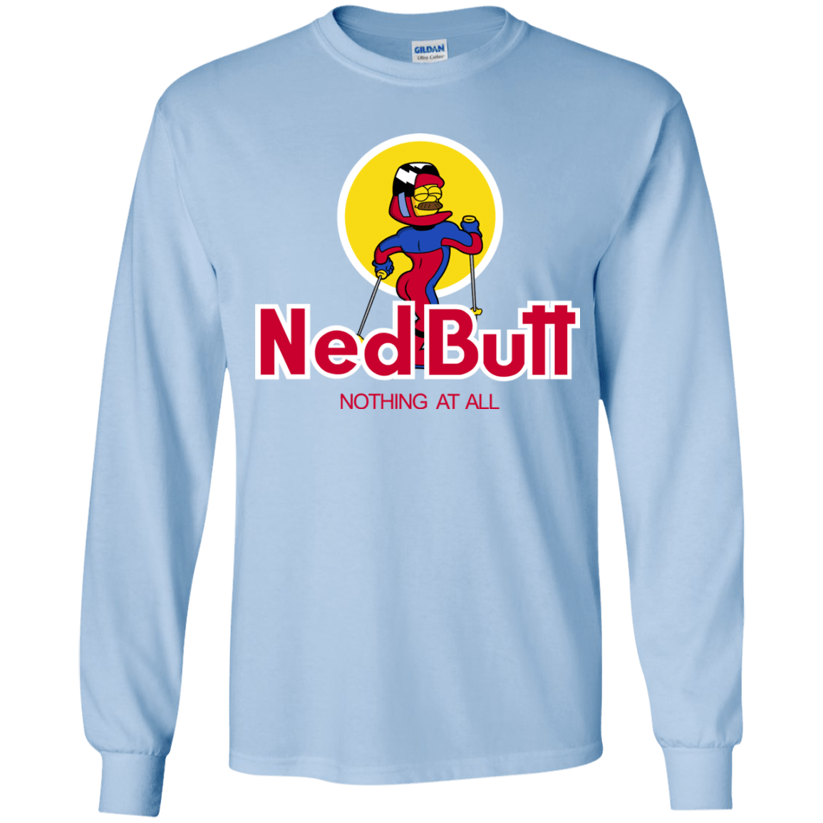 T-Shirts Light Blue / YS Ned Butt Youth Long Sleeve T-Shirt