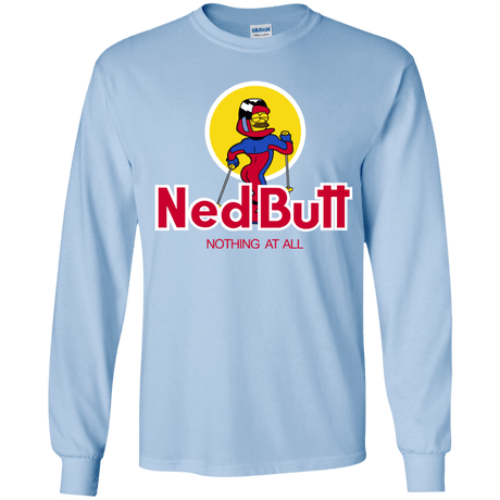 T-Shirts Light Blue / YS Ned Butt Youth Long Sleeve T-Shirt