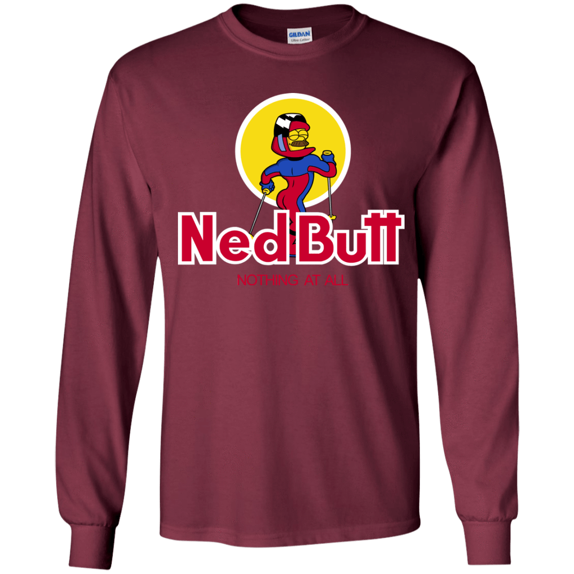 T-Shirts Maroon / YS Ned Butt Youth Long Sleeve T-Shirt