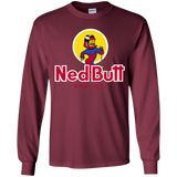 T-Shirts Maroon / YS Ned Butt Youth Long Sleeve T-Shirt