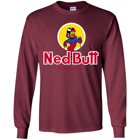 T-Shirts Maroon / YS Ned Butt Youth Long Sleeve T-Shirt