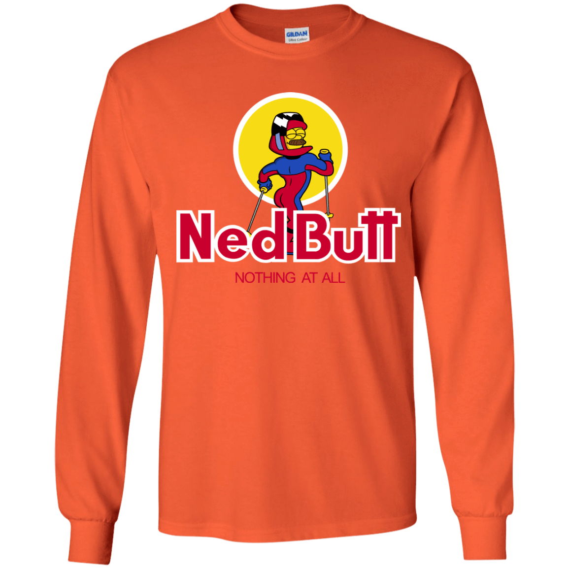 T-Shirts Orange / YS Ned Butt Youth Long Sleeve T-Shirt