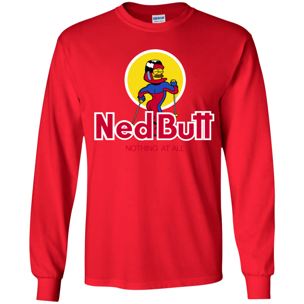 T-Shirts Red / YS Ned Butt Youth Long Sleeve T-Shirt