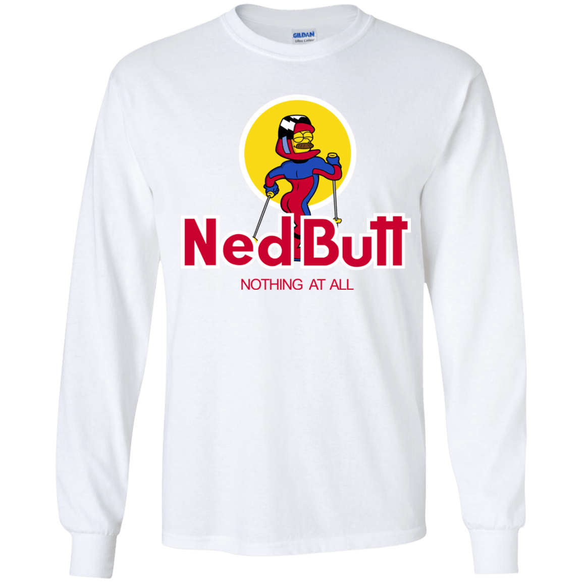 T-Shirts White / YS Ned Butt Youth Long Sleeve T-Shirt