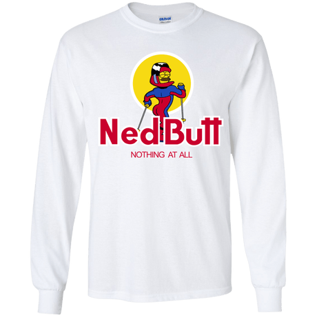 T-Shirts White / YS Ned Butt Youth Long Sleeve T-Shirt