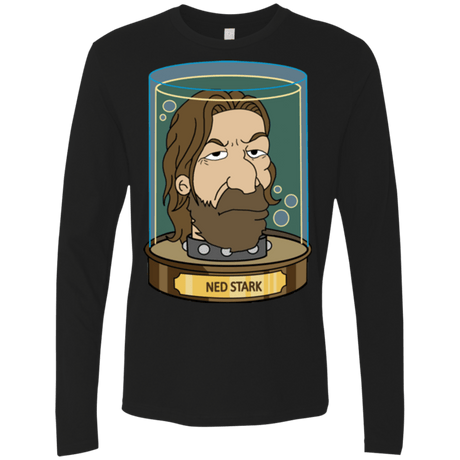 T-Shirts Black / Small Ned Stark Head Men's Premium Long Sleeve