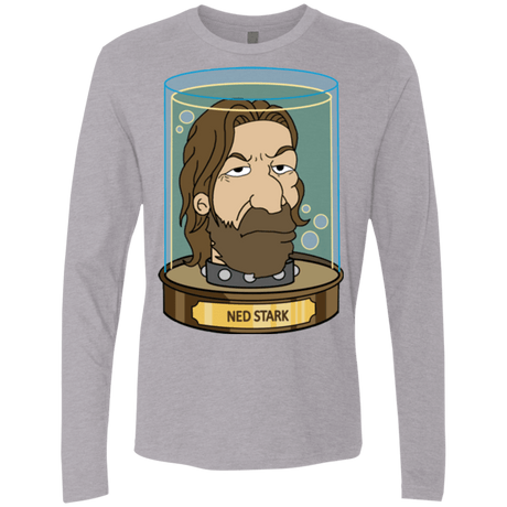 T-Shirts Heather Grey / Small Ned Stark Head Men's Premium Long Sleeve