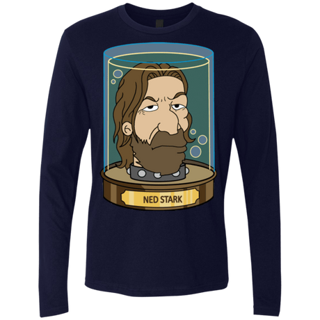 T-Shirts Midnight Navy / Small Ned Stark Head Men's Premium Long Sleeve