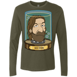 T-Shirts Military Green / Small Ned Stark Head Men's Premium Long Sleeve