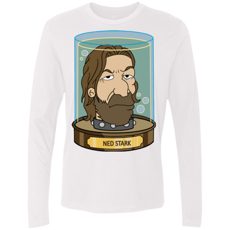 T-Shirts White / Small Ned Stark Head Men's Premium Long Sleeve