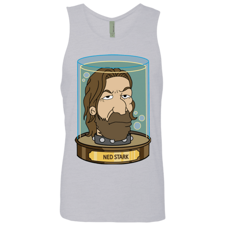 T-Shirts Heather Grey / Small Ned Stark Head Men's Premium Tank Top