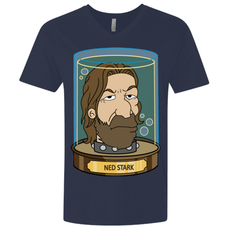 T-Shirts Midnight Navy / X-Small Ned Stark Head Men's Premium V-Neck