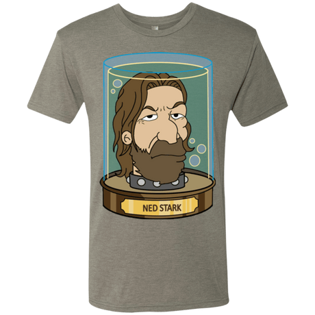 T-Shirts Venetian Grey / Small Ned Stark Head Men's Triblend T-Shirt