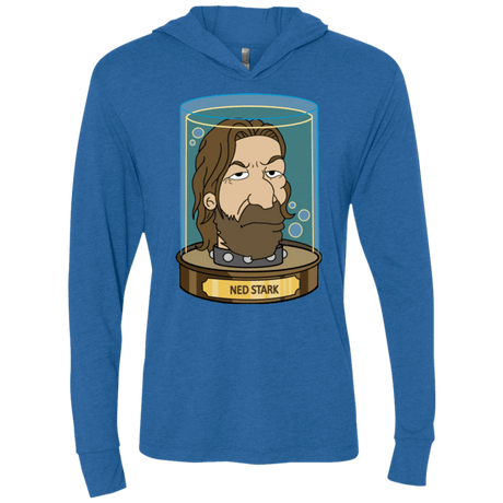 T-Shirts Vintage Royal / X-Small Ned Stark Head Triblend Long Sleeve Hoodie Tee