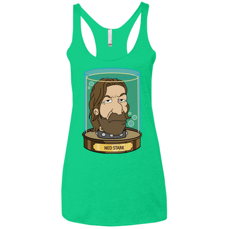 T-Shirts Envy / X-Small Ned Stark Head Women's Triblend Racerback Tank