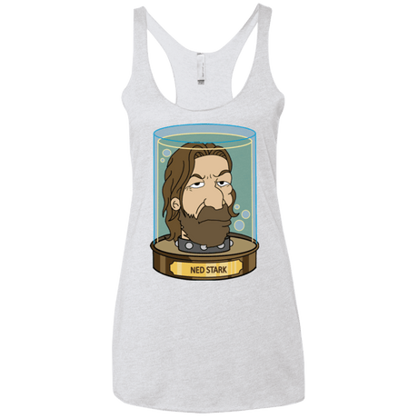 T-Shirts Heather White / X-Small Ned Stark Head Women's Triblend Racerback Tank