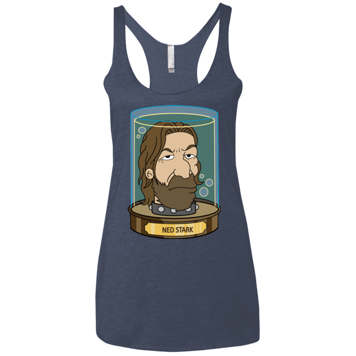 T-Shirts Vintage Navy / X-Small Ned Stark Head Women's Triblend Racerback Tank