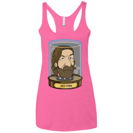 T-Shirts Vintage Pink / X-Small Ned Stark Head Women's Triblend Racerback Tank