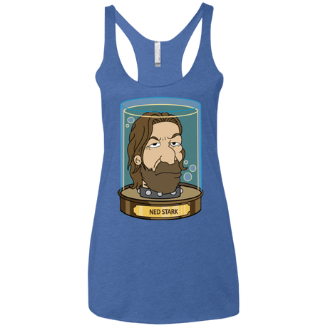 T-Shirts Vintage Royal / X-Small Ned Stark Head Women's Triblend Racerback Tank