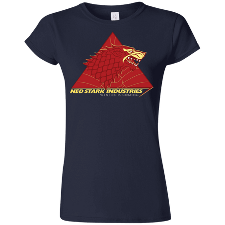 T-Shirts Navy / S Ned Stark Industries Junior Slimmer-Fit T-Shirt