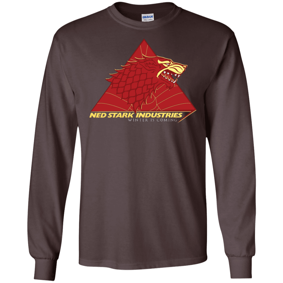 T-Shirts Dark Chocolate / S Ned Stark Industries Men's Long Sleeve T-Shirt