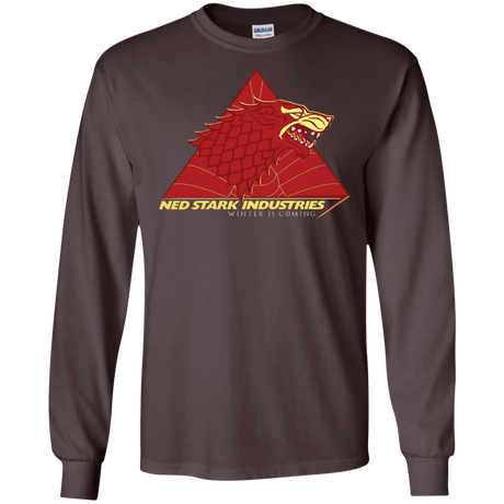 T-Shirts Dark Chocolate / S Ned Stark Industries Men's Long Sleeve T-Shirt