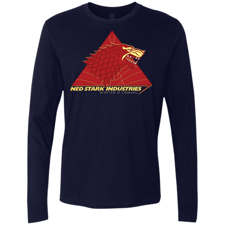 T-Shirts Midnight Navy / S Ned Stark Industries Men's Premium Long Sleeve